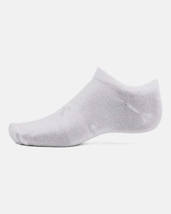 Unisex UA Essential 6-Pack No Show Socks in White image number 3